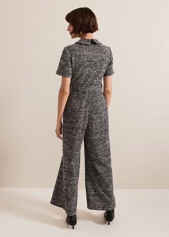 Phase Eight Lavinia Grey Tweed Wide Leg Jumpsuit Grey Canada | XGISMV-892